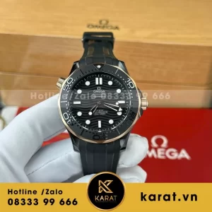 Đồng Hồ Omega Seamaster Diver 300M Replica 1:1 Mặt Số Đen viền gốm Ceramic VSF 42mm
