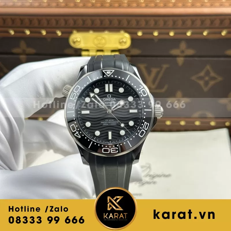 Đồng Hồ Omega Seamaster Diver 300M Replica 1:1 Mặt Số Xám viền gốm Ceramic VSF 42mm
