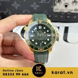 Đồng Hồ Omega Seamaster Diver 300M Replica 1:1 Mặt Số Xanh Lá viền gốm Ceramic VSF 42mm