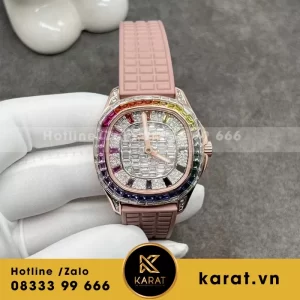 Đồng Hồ Patek Philippe Aquanaut 5062 Bọc Vàng Hồng 18k Rainbow Benzel  35.6mm