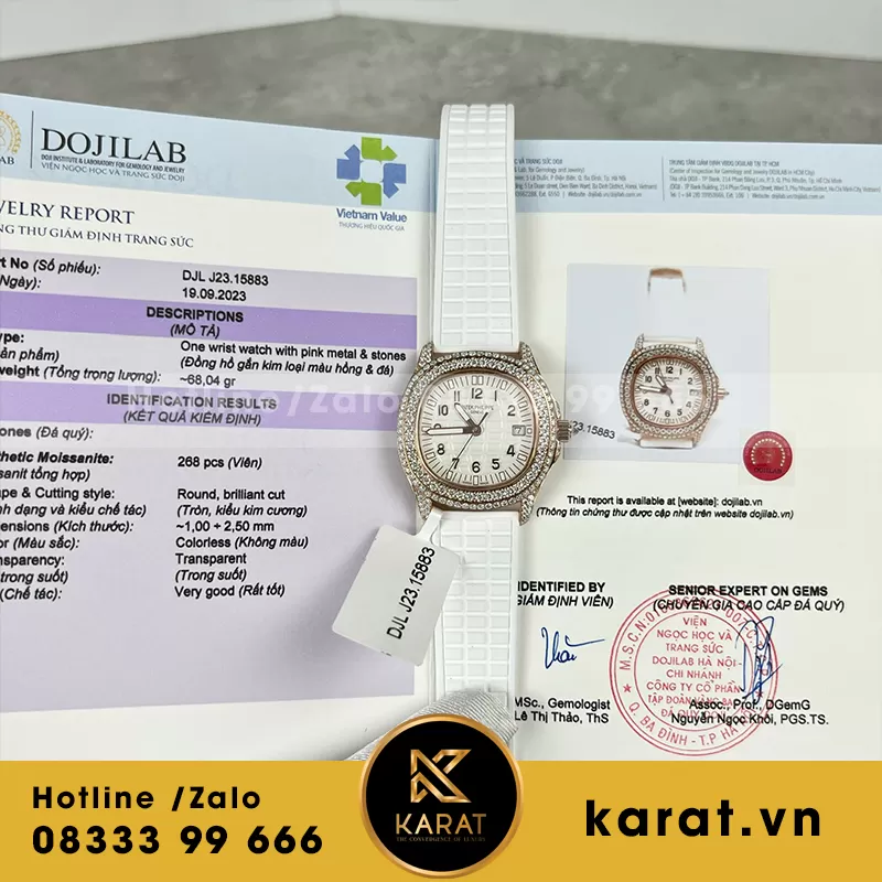 Đồng hồ patek philippe aquanaut 5069r bọc vàng độ kim moissanite