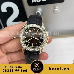 Đồng hồ patek philippe aquanaut 5167r độ kim cương moissanite baguette