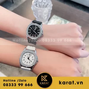Đồng hồ patek philippe nautilus 5067 women độ kim moissanite