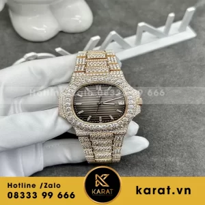 Đồng hồ patek philippe nautilus 5711 độ full kim cương moissanite