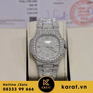 Đồng hồ   Patek Philippe Nautilus 5719 Chế Tác Full Kim Moissanite HongKong