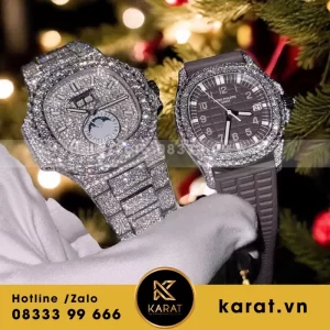 Đồng hồ patek philippe nautilus và aquanaut độ moissanite