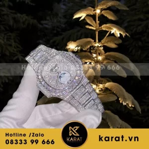 Đồng Hồ Patek Philippe Nautilus 5719 Đính Full Kim Cương Nhân Tạo Moissanite 40mm