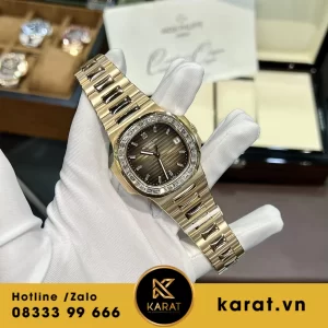Đồng hồ patek philippe nautilus 5723r chế tác vàng khối kim cương thiên nhiên baguette