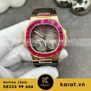Đồng hồ patek philippe nautilus 5724-12r rose gold ruby chế tác