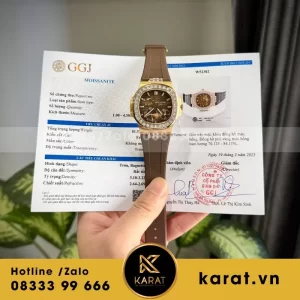 Đồng Hồ Patek Philippe Nautilus 5724 Rep 11 Mạ Vàng Chạy Full Chức Năng PPF V3 40mm