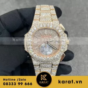 Đồng Hồ Patek Philippe Nautilus 5980r Custom Rose Gold 18k Full Diamond 40mm