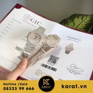 Đồng Hồ Patek Philippe Nautilus 7118 Chế Tác Bọc Vàng + Đính Kim Cương Moissanite 35.2mm