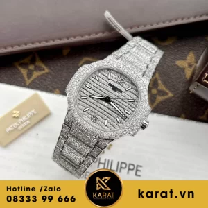 Đồng hồ patek philippe nautilus 7118 độ full moissanite replica