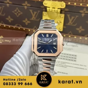Đồng Hồ Patek Philippe Replica 11 Cubitus 5821 Demi Vàng Hồng Mặt Xanh Blue 45mm