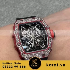 Đồng Hồ Richard Mille Replica 11 Chế Tác Kim Cương RM35-02 Rafael Nadal Red Quartz TPT 44mm