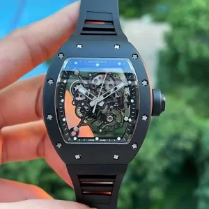 Đồng Hồ Richard Mille Replica RM055 Carbon All Black 44mm