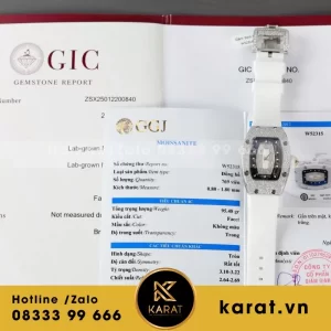 Đồng Hồ Richard Mille RM007 Chế Tác Đính Full Kim Cương Moissanite Mặt Viền Khóa 36mm