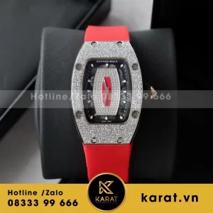 Đồng Hồ Richard Mille RM007 Chế Tác Đính Kim Cương Moissanite Màu Đỏ 36mm