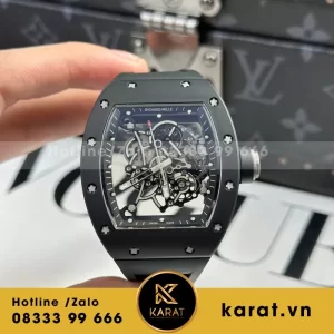 Đồng Hồ Richard Mille RM055 Bubba Watson Carbon NTPT Rep 1:1 BBR Màu Đen 42.7×49.9mm