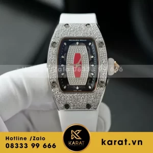 Đồng Hồ Richard Mille RM07-01 Nữ Đính Đá Dây Cao Su Màu Trắng Nhà Máy ZF 36mm