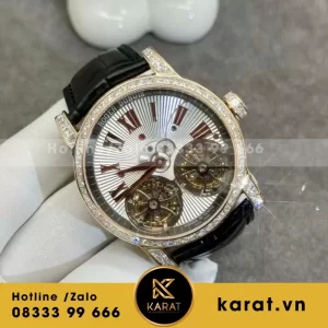 Đồng Hồ Roger Dubuis Double Tourbillon Chế Tác Vàng Hồng 18k Kim Cương Thiên Nhiên