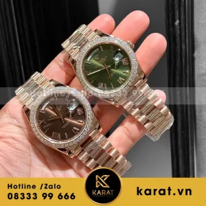 Đồng hồ rolex bọc vàng độ kim cương moissanite