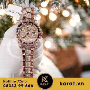 Đồng hồ rolex bọc vàng độ kim cương moissanite
