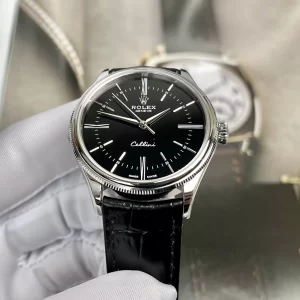 Đồng Hồ Rolex Cellini Time 50505 Mặt Số Đen chế tác vàng trắng