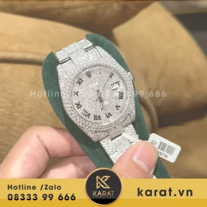 Đồng hồ rolex custom full moissanite diamond