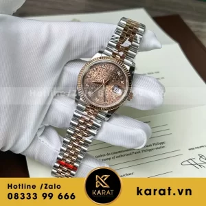 Đồng Hồ Rolex Datejust 126234 Mặt Số Vi Tính Màu Hồng Chế Tác Nhà Máy Clean 36Mm