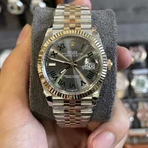 Đồng Hồ Rolex Datejust  126333 Mặt Số Xám Cọc Số La Mã bọc vàng 18k