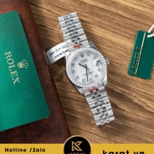Đồng hồ Rolex Datejust 31mm Mop Dial tinh chỉnh niềng moissanite