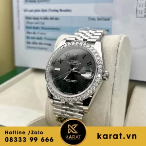 Đồng hồ rolex datejust 41 wimbledon 126334 viền moissanite rep 1:1