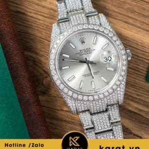 Đồng hồ Rolex Datejust 41mm 126334 Full moissanite replica