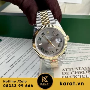 Đồng hồ rolex datejust bọc vàng 126333 demi 18k yellow gold fake