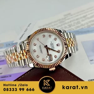 Đồng hồ rolex datejust bọc vàng demi vàng hồng mặt MOP