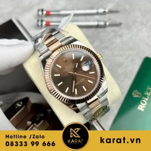 Đồng hồ rolex datejust bọc vàng mặt chocolate clean factory