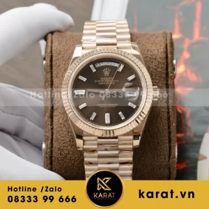 Đồng Hồ Rolex DateJust Chế Tác Đính Moissanite + Bọc Vàng Thật 18K 40mm