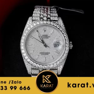 Đồng hồ rolex datejust custom full Moissanite 41mm replica