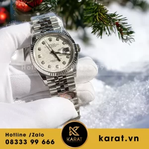 Đồng hồ rolex datejust độ mặt thiên thạch cọc số moissanite 36mm