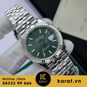 Đồng hồ  Rolex Datejust M126334 - mặt số họa tiết gấp nếp xanh Green