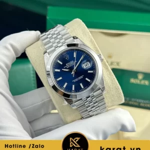 Đồng hồ Rolex Datejust mặt xanh dương viền trơn nhà máy vs 41mm cal 3235