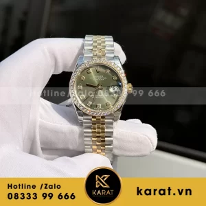 Đồng hồ rolex datejust nữ 31mm độ kim cương moissanite