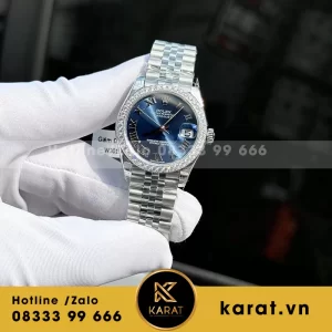 Đồng hồ rolex datejust nữ 31mm mặt xanh cọc số la mã