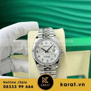 Đồng hồ Rolex Datejust phiên bản mặt số 3D Mặt Trắng