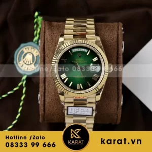 Đồng Hồ Rolex Day-Date 128238 Rep 11 Màu Xanh Lá Ombre Trọng Lượng 158gram Nhà Máy QF 36mm
