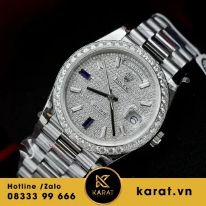 Đồng hồ Rolex Day-Date 228396TBR custom full moissanite 172g