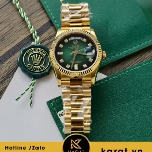 Đồng hồ Rolex Day-Date 36mm Green Diamond Dial 128238 bọc vàng 18k