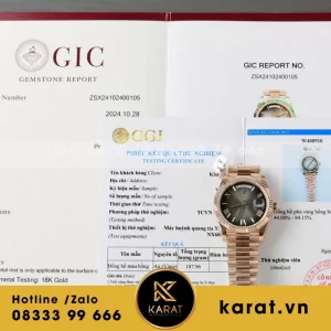 Đồng Hồ Rolex Day-Date Bọc Vàng Thật Đính Moissanite Bản Nặng 40mm