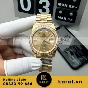 Đồng Hồ Rolex Day-Date Gold Ombre Chế Tác Nhà Máy QF Bản Nặng 40mm